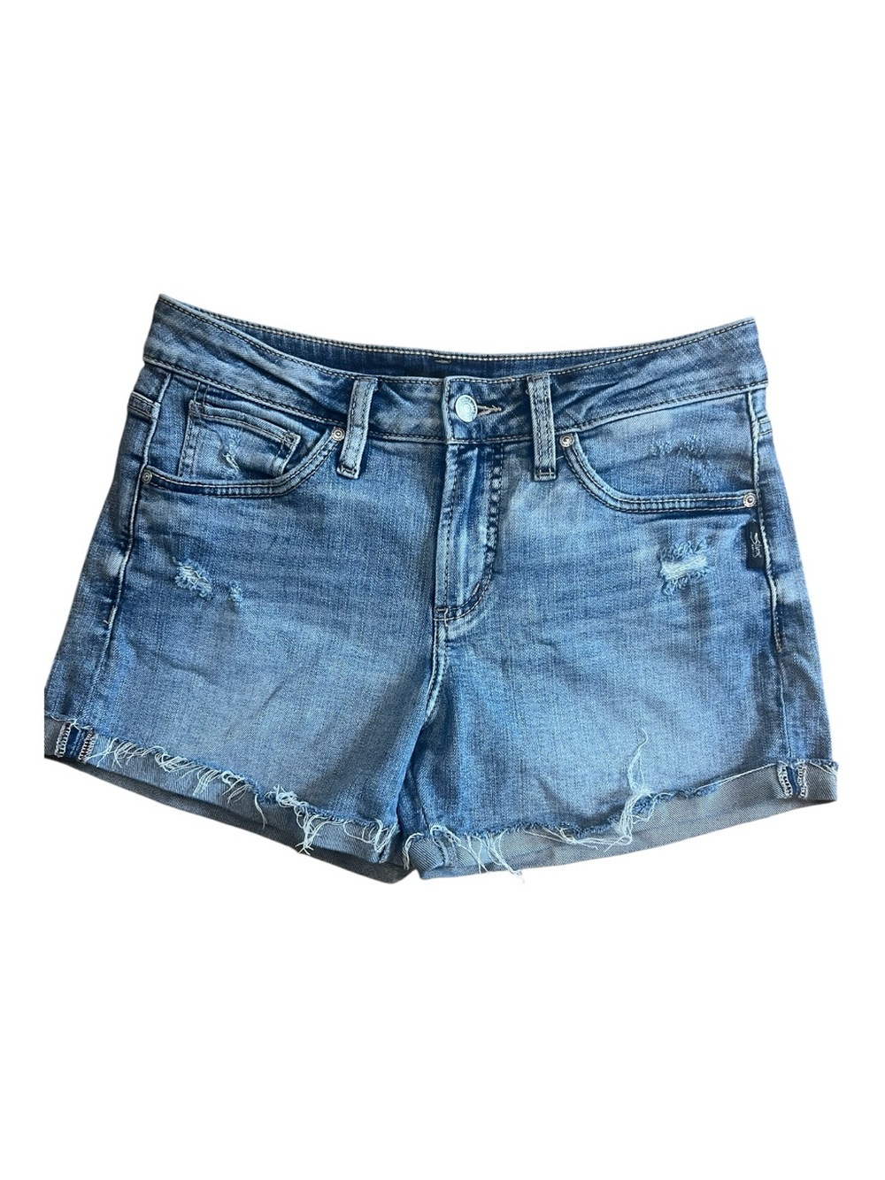 Silver Jeans Blue Distressed Denim Cutoff Shorts Size W28/L4 women